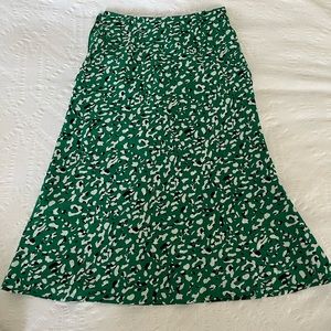 Green leopard print skirt